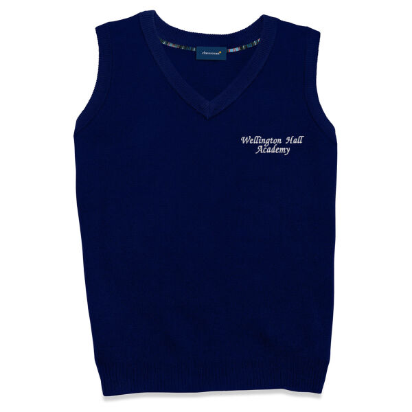 Embroidered Youth Unisex V- Neck Sweater Vest Thumbnail